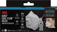 3M Aura Comfort Cool Flow stofmasker, FFP2, met ventiel, pak van 2 stuks