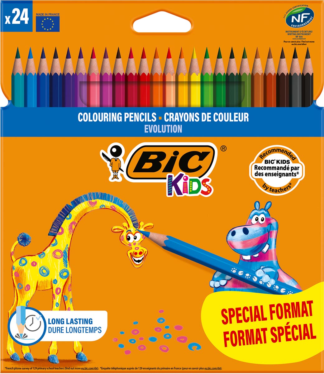 Bic Kids kleurpotlood Evolution, blister van 18 + 6 gratis