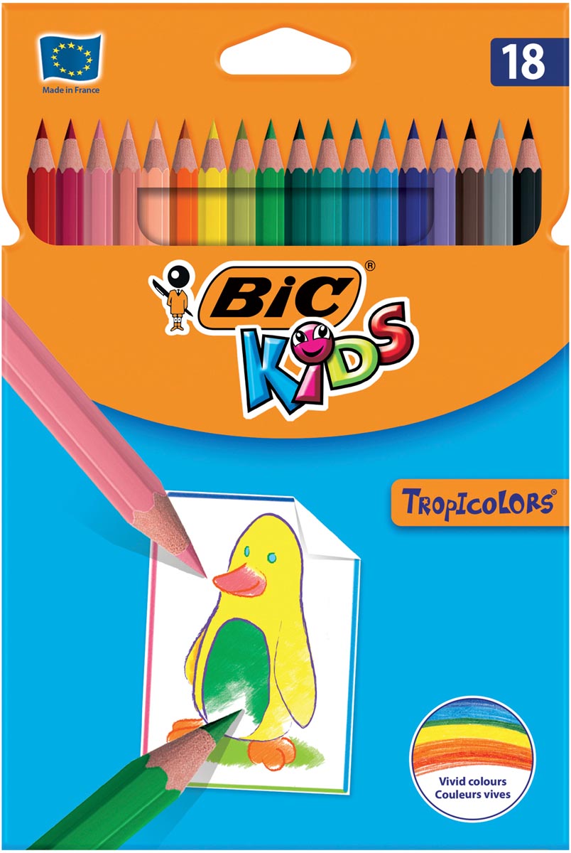 Bic Kids kleurpotlood Tropicolors, etui van 18 stuks afbeelding
