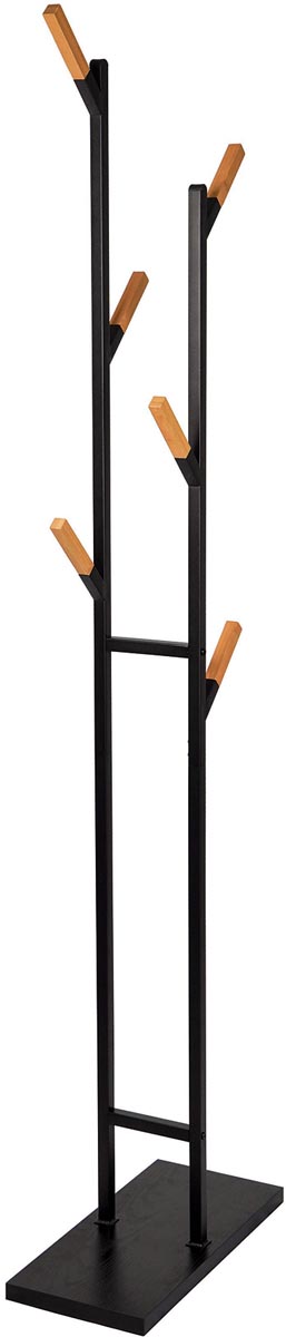 MAUL kapstok Rima, uit metaal, hoogte 183 cm, 6 afneembare ophanghaken, bruin/zwart