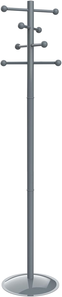 MAUL kapstok Saphir Lite, uit metaal, hoogte 171 cm, 8 ophanghaken, grijs RAL7001