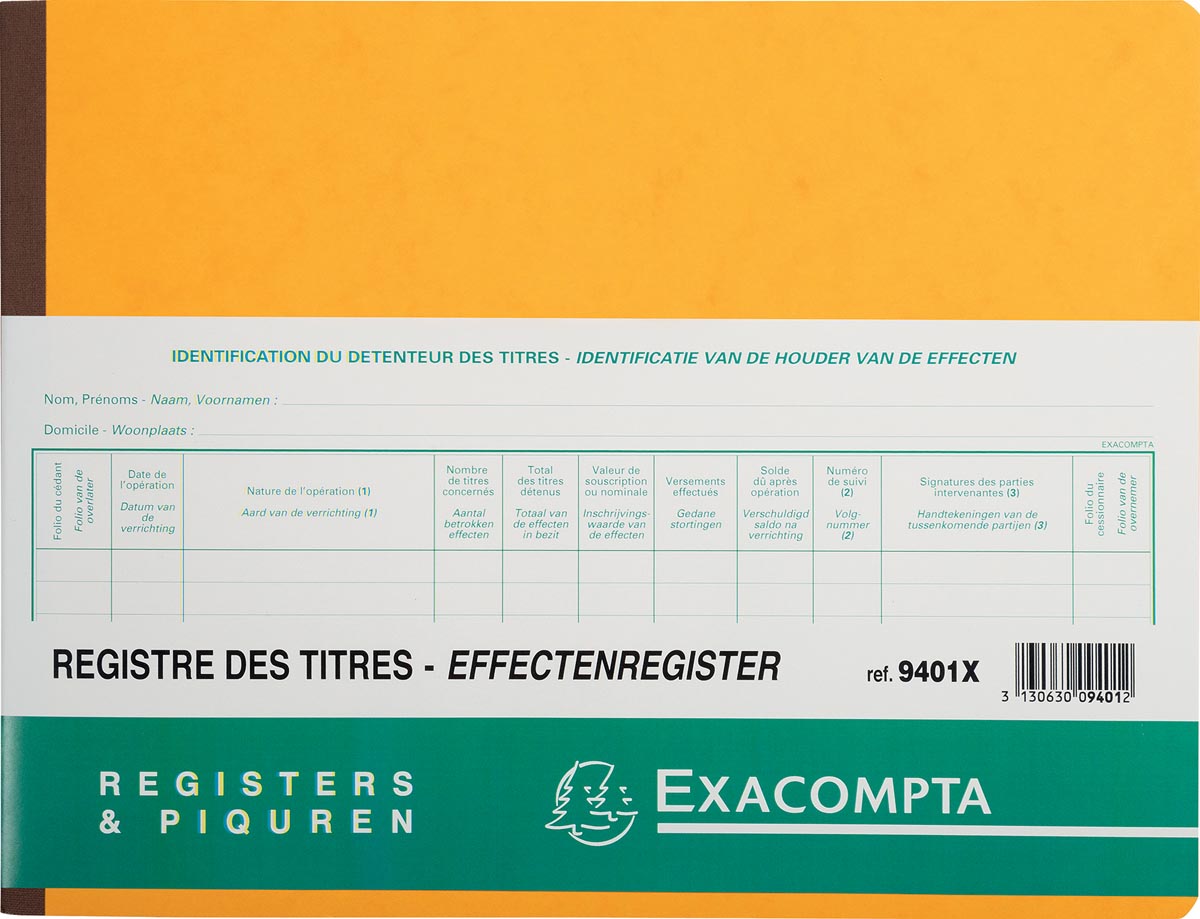 Exacompta aandeelhouders, ft 24 x 32 cm, tweetalig, voor BV-SRL