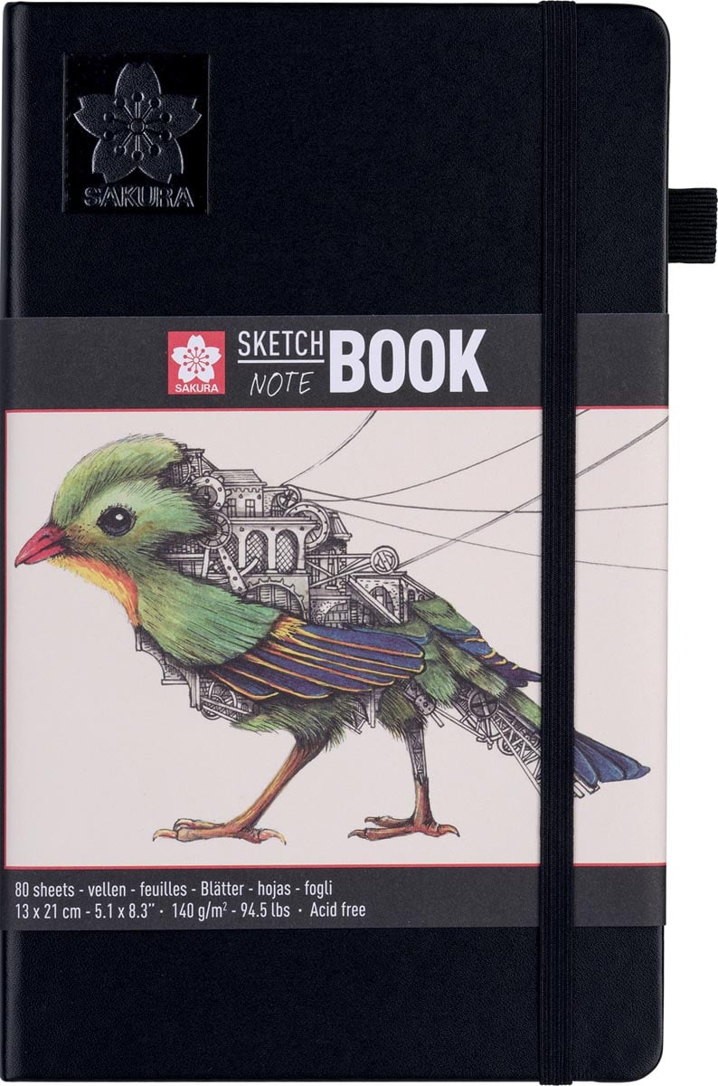 Sakura schetsboek, 80 vel, 140 g/m², ft 13 x 21 cm, wit papier afbeelding