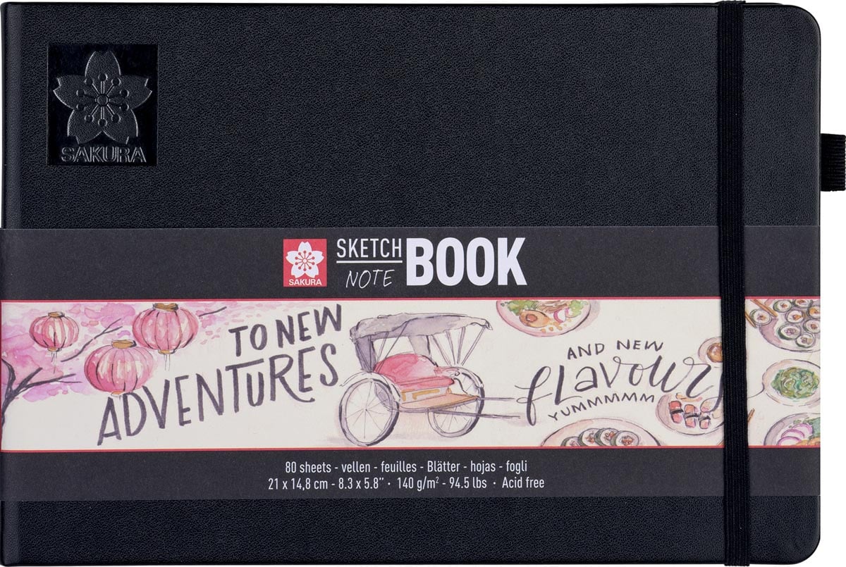Sakura schetsboek, 80 vel, 140 g/m², ft A5, wit papier afbeelding