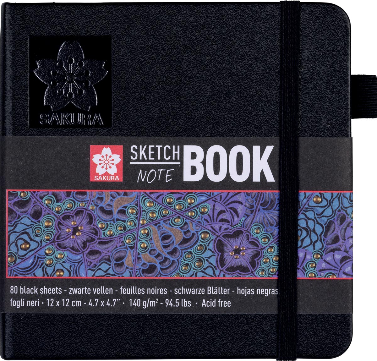 Sakura schetsboek, 80 vel, 140 g/m², ft 12 x 12 cm, zwart papier Sakura schetsboek, 80 vel, 140 g/m², ft 12 x 12 cm, zwart papier