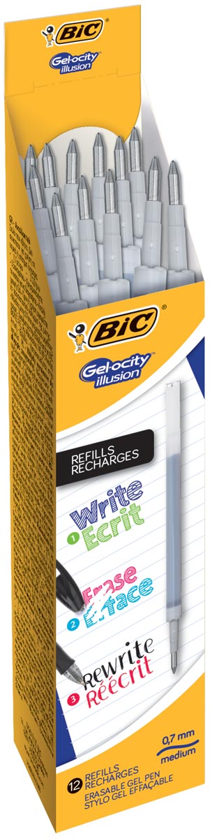 Bic vulling voor gelroller Gel-ocity illusion, doos met 12 stuks, zwart