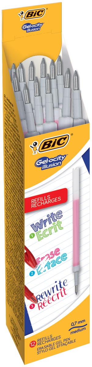 Bic vulling voor gelroller Gel-ocity illusion, doos met 12 stuks, rood
