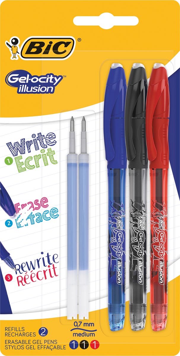 Bic Roller Gel Ocity Illusionblister Met 3 Stuks In Geassorteerde Kleuren En 2 Blauwe Vullingen huismerk kopen in de aanbieding Bic Roller Gel Ocity Illusionblister Met 3 Stuks In Geassorteerde Kleuren En 2 Blauwe Vullingen huismerk kopen in de aanbieding