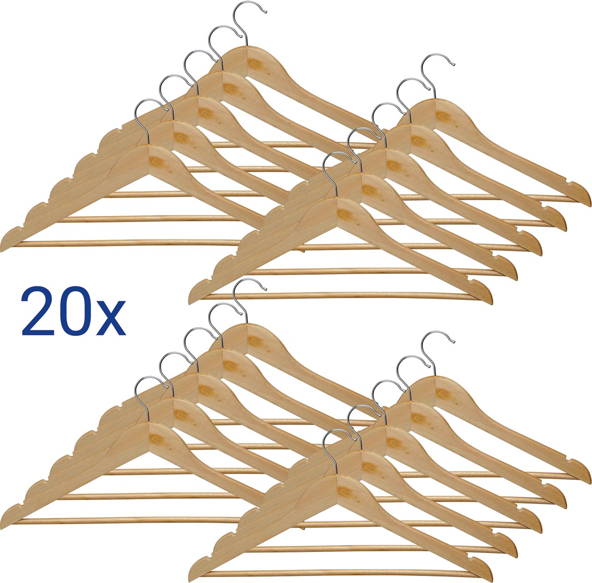 MAUL kleerhanger Mira, uit hout, pak van 20 stuks