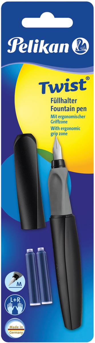 Pelikan vulpen Twist, op blister, zwart