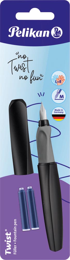 Pelikan Twist vulpen, op blister, zwart afbeelding