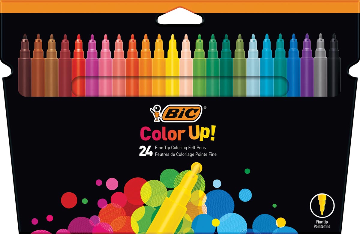 Bic Viltstiften Color Up Kartonnen Etui Met 24 Stuks In Geassorteerde Kleuren huismerk kopen in de aanbieding
