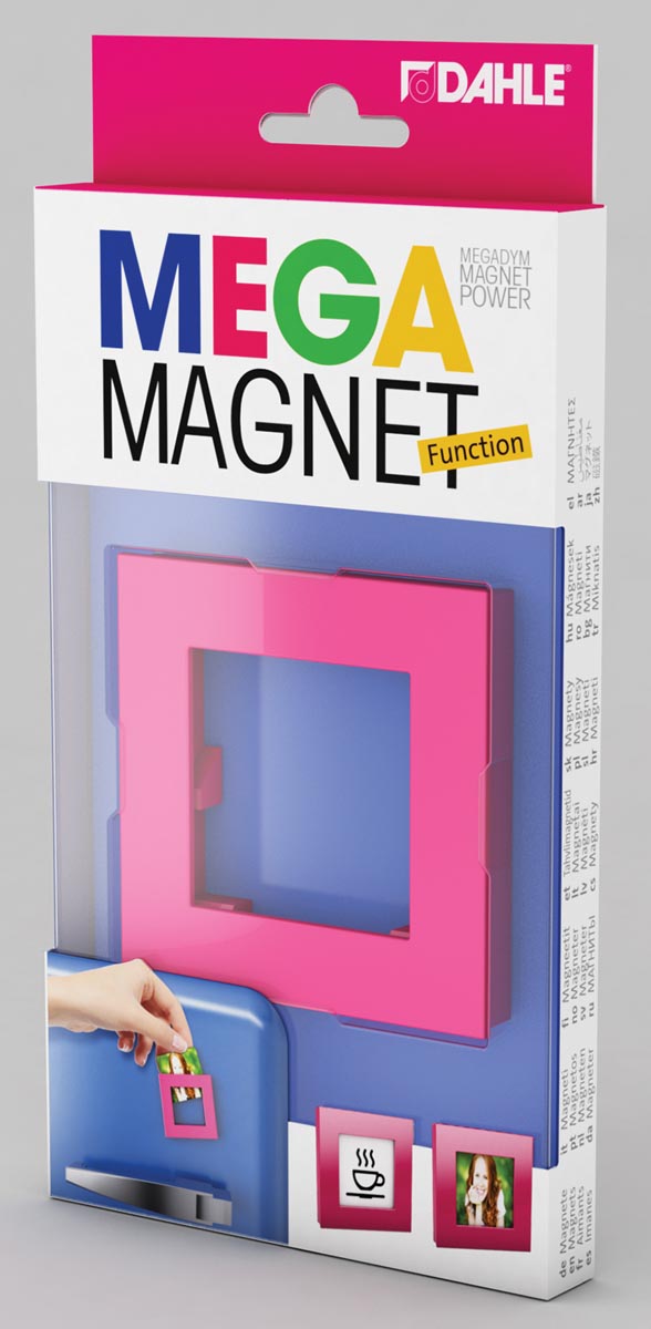 Dahle Mega Magnet Square, Neodymium magneet, vierkant, roze