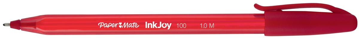 Paper Mate balpen InkJoy 100 met dop, rood Paper Mate balpen InkJoy 100 met dop, rood