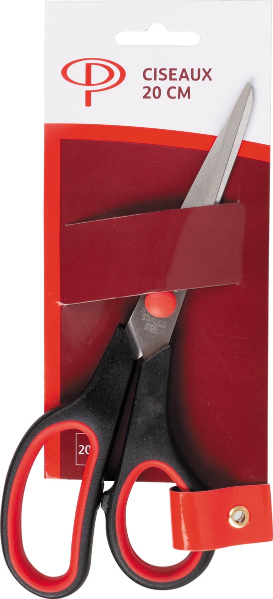 Pergamy schaar, ft 20,2 cm, handgreep uit kunststof, ergonomische softgrip ringen, rood/zwart