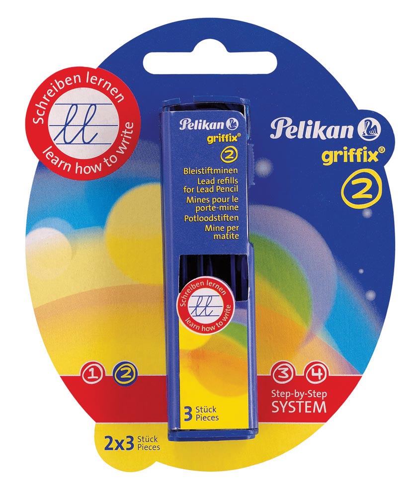 Pelikan potloodstiften 2 mm Griffix, blister met 2 doosjes met 3 stuks