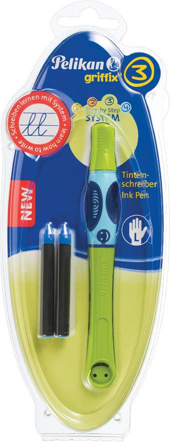Pelikan roller Griffix voor linkshandigen, groen, op blister
