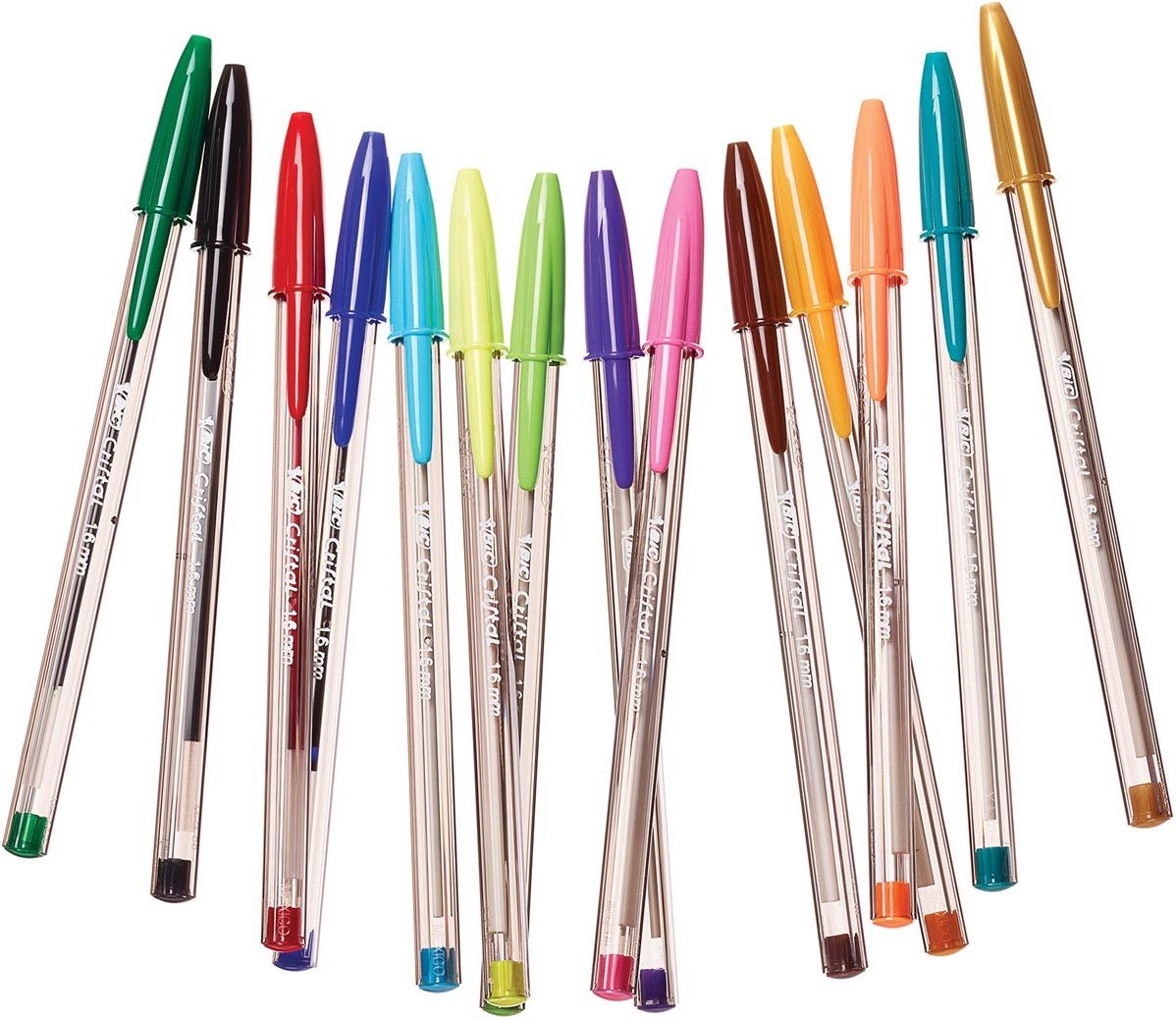 Bic stylo bille Cristal Multicolour, étui de 15 pièces en couleurs  assorties bij VindiQ Office