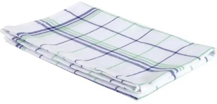 Handdoek Christelle, ft 50 x 70 cm, geruit, groen blauw, pak van 6 stuks