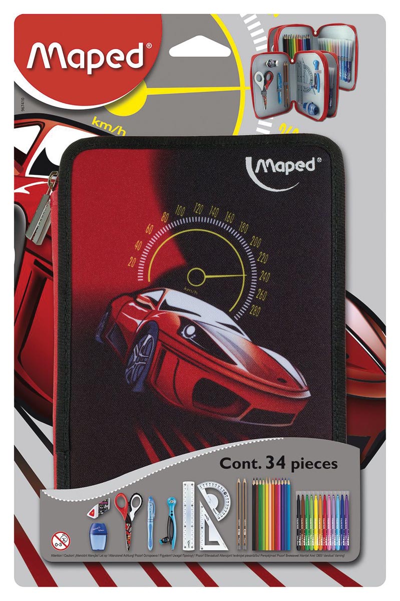 Maped gevulde pennenzak cars 34-delig