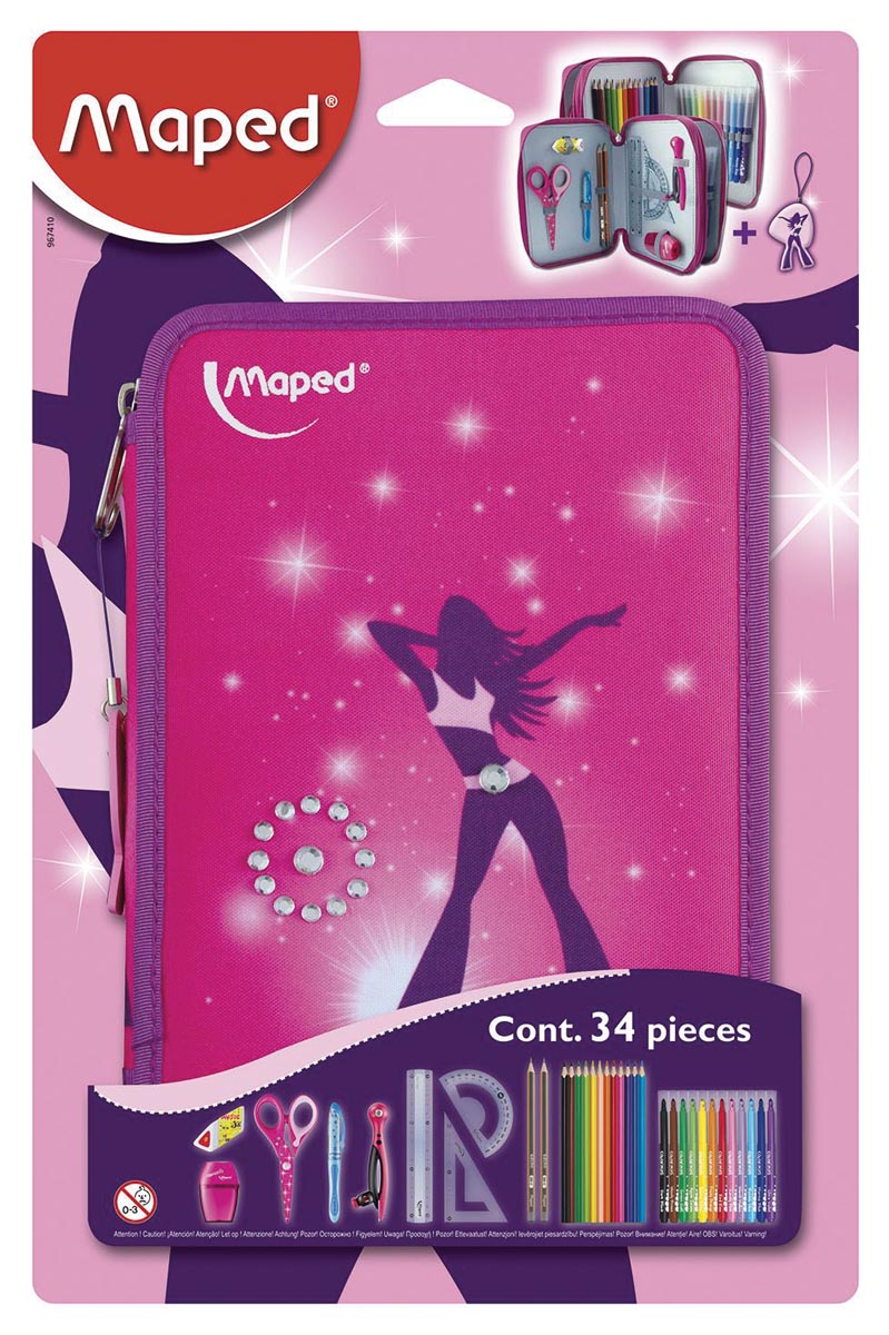 Maped gevulde pennenzak girly 34-delig