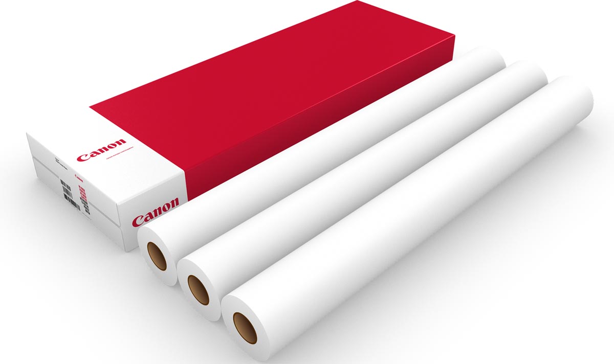 Canon plotterpapier, standaard, Ft 914 mm x 50 m, 90 g, pak van 3 rollen afbeelding