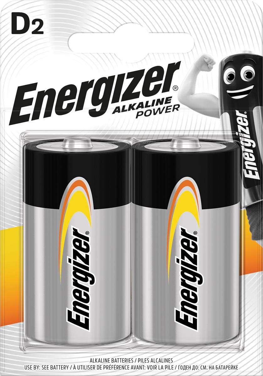 Energizer batterijen Alkaline Power D, blister van 2 stuks