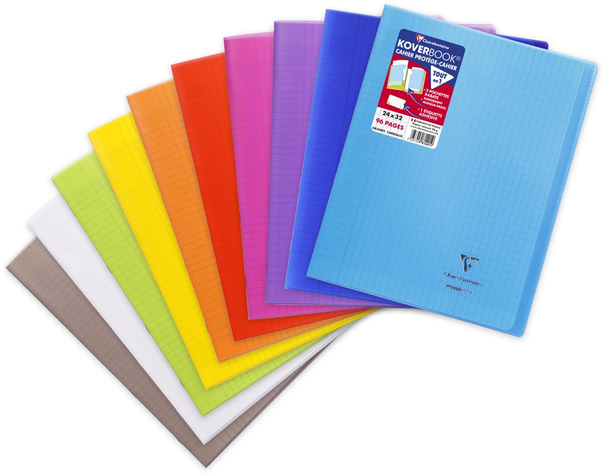 Clairefontaine schrift Koverbook voor ft A4+, 96 bladzijden, kaft in PP, seyès, transparant afbeelding
