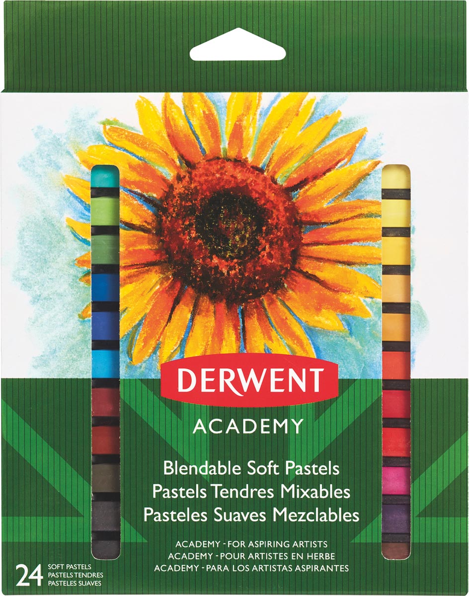 Derwent softpastels Academy , blister van 8 stuks in geassorteerde kleuren