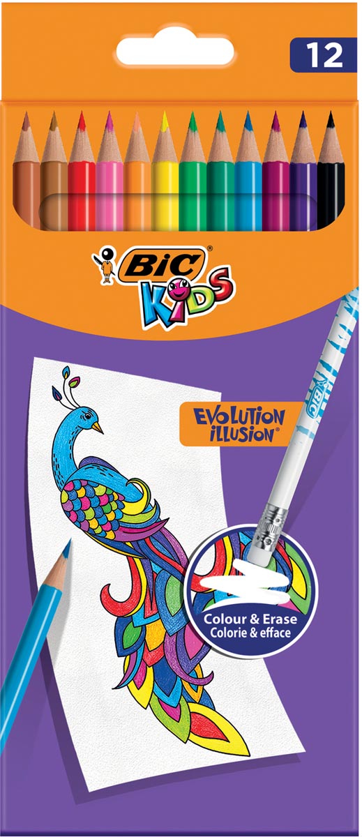 Bic Kids kleurpotlood Illusion Evolution, etui van 12 stuks