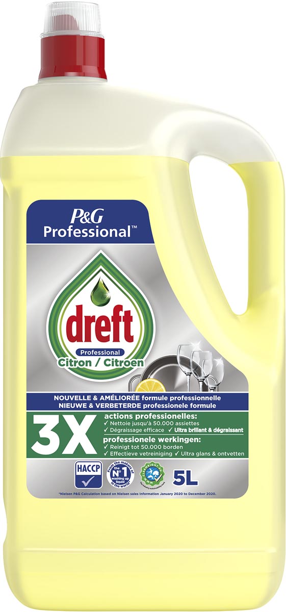 Dreft Professional afwasmiddel citroen, fles van 5 l