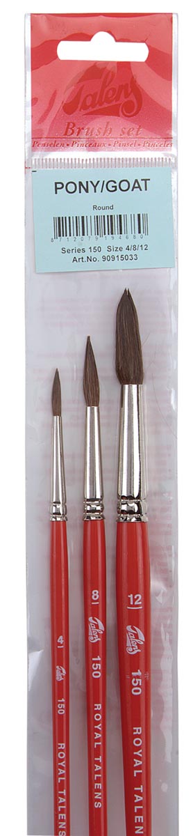 Talens aquarerlverf penselenset 150, set met 3 penselen Talens aquarerlverf penselenset 150, set met 3 penselen