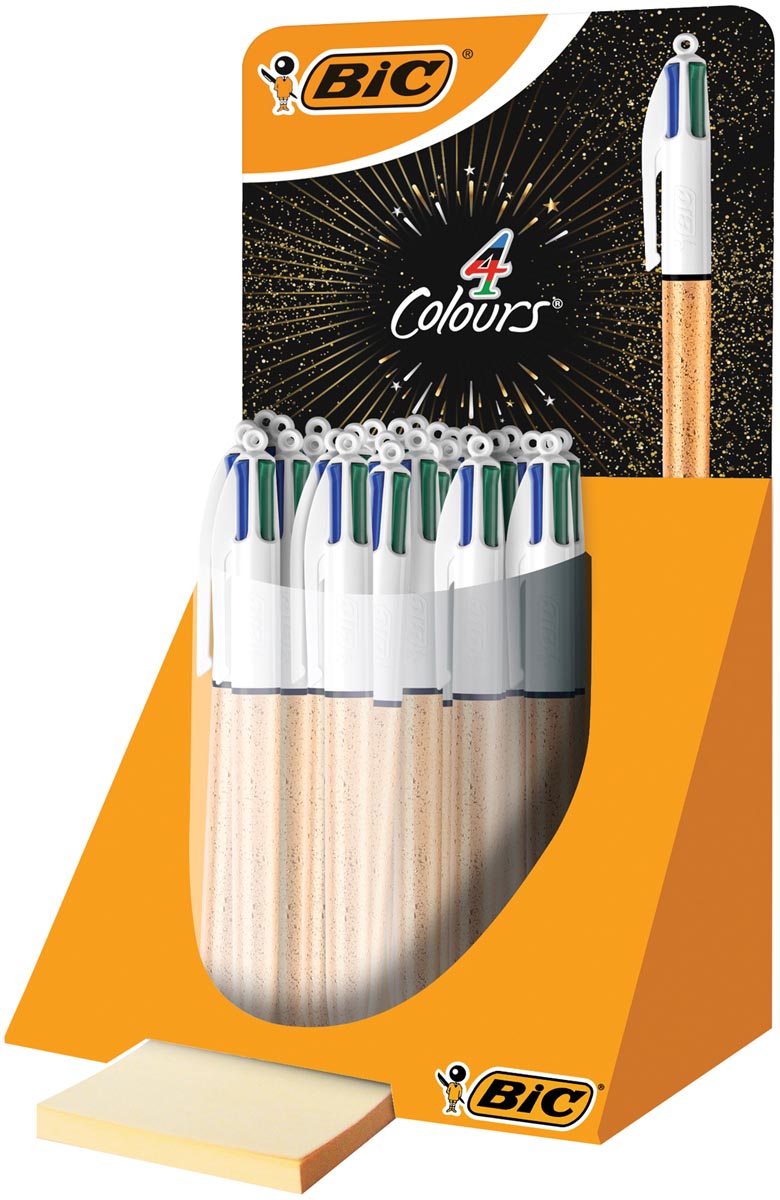 Bic 4 Colours Orginal balpen, goud, display met 30 stuks