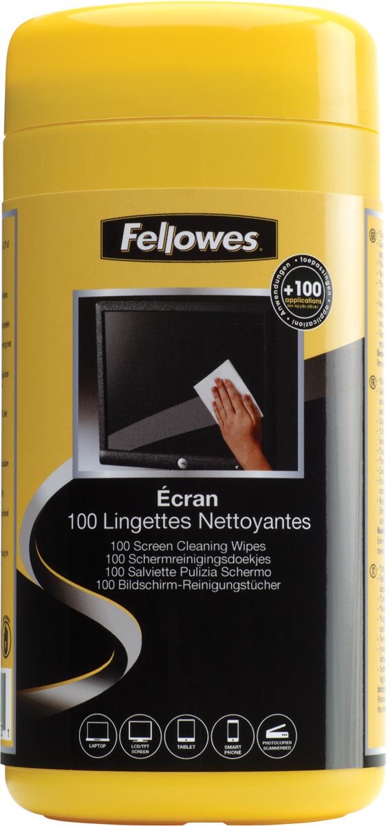 Fellowes schermreinigingsdoekjes, bus van 100 stuks afbeelding