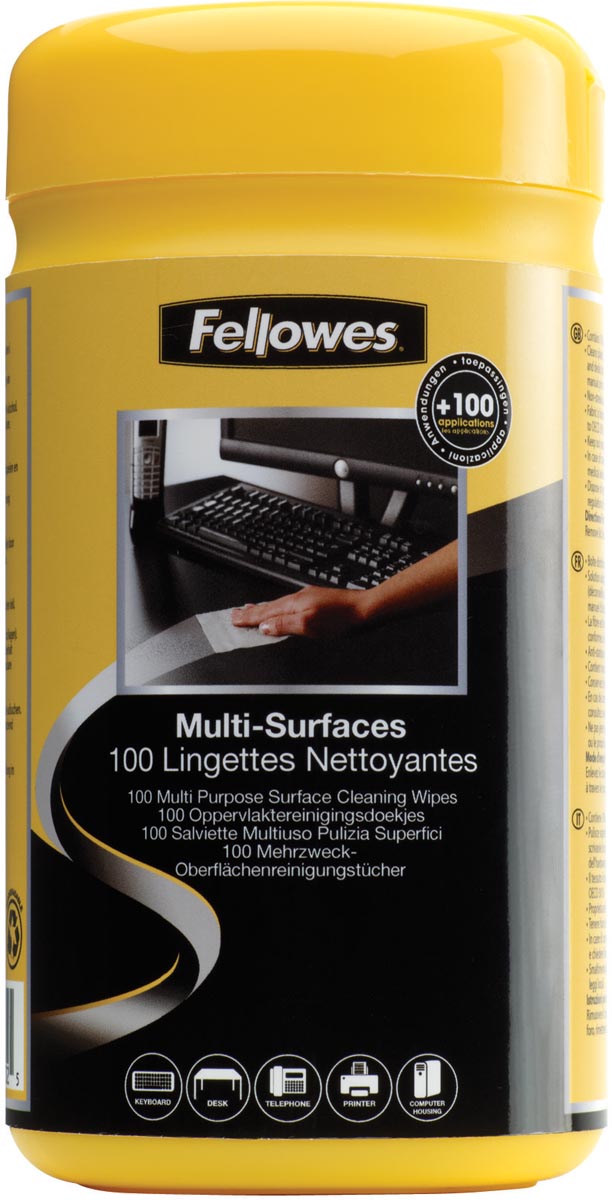 Fellowes oppervlaktereinigingsdoekjes, pak van 100 doekjes