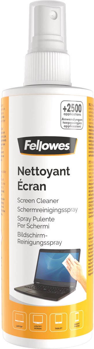Fellowes schermreinigingsspray, flacon van 250 ml afbeelding