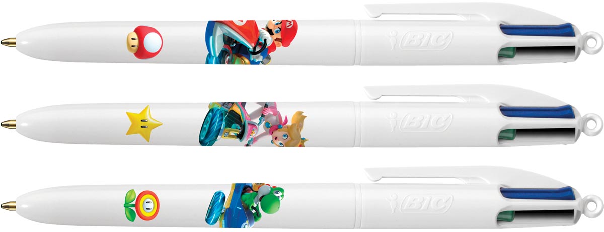 Bic 4 Colours Orginal balpen Mario, clipstrip met 12 blisters Bic 4 Colours Orginal balpen Mario, clipstrip met 12 blisters