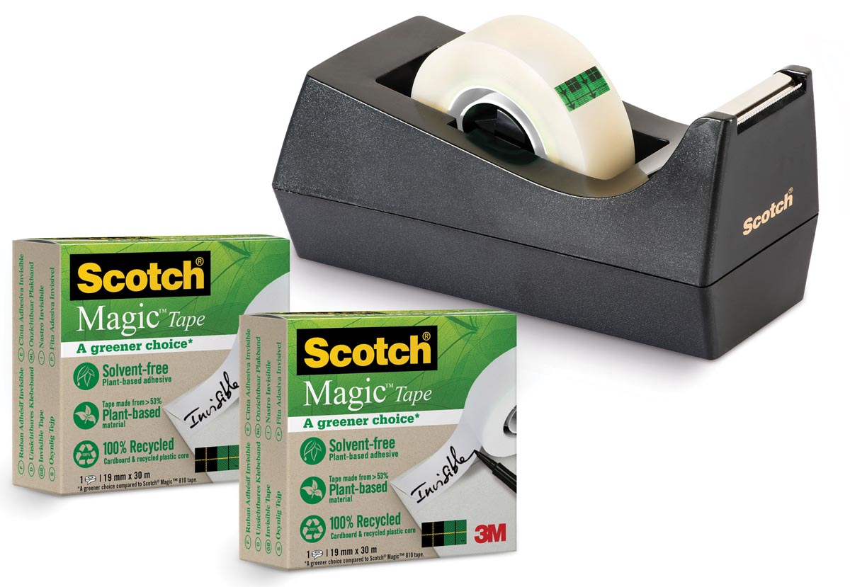 Scotch plakbandafroller C38 met 3 rolletjes ft 19 mm x 30 m Scotch plakbandafroller C38 met 3 rolletjes ft 19 mm x 30 m