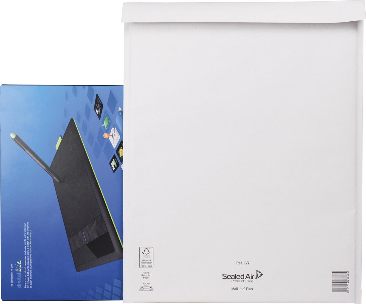Mail Lite luchtkussenenveloppen, wit, K/7, 350 x 470 mm, doos van 50 stuks afbeelding
