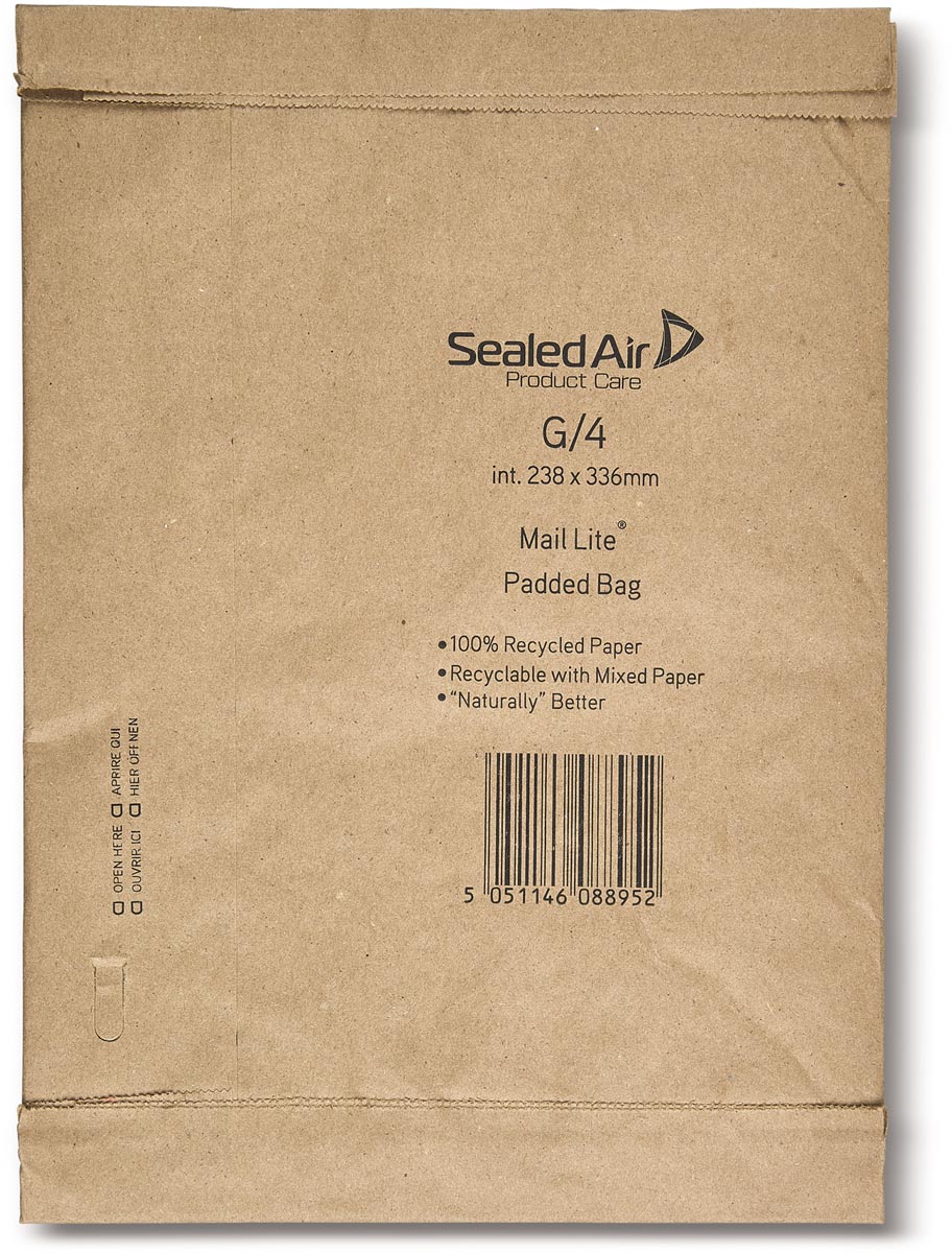 Mail Lite Padded Bag enveloppen, bruin, G/4, 238 x 336 mm, doos van 50 stuks afbeelding