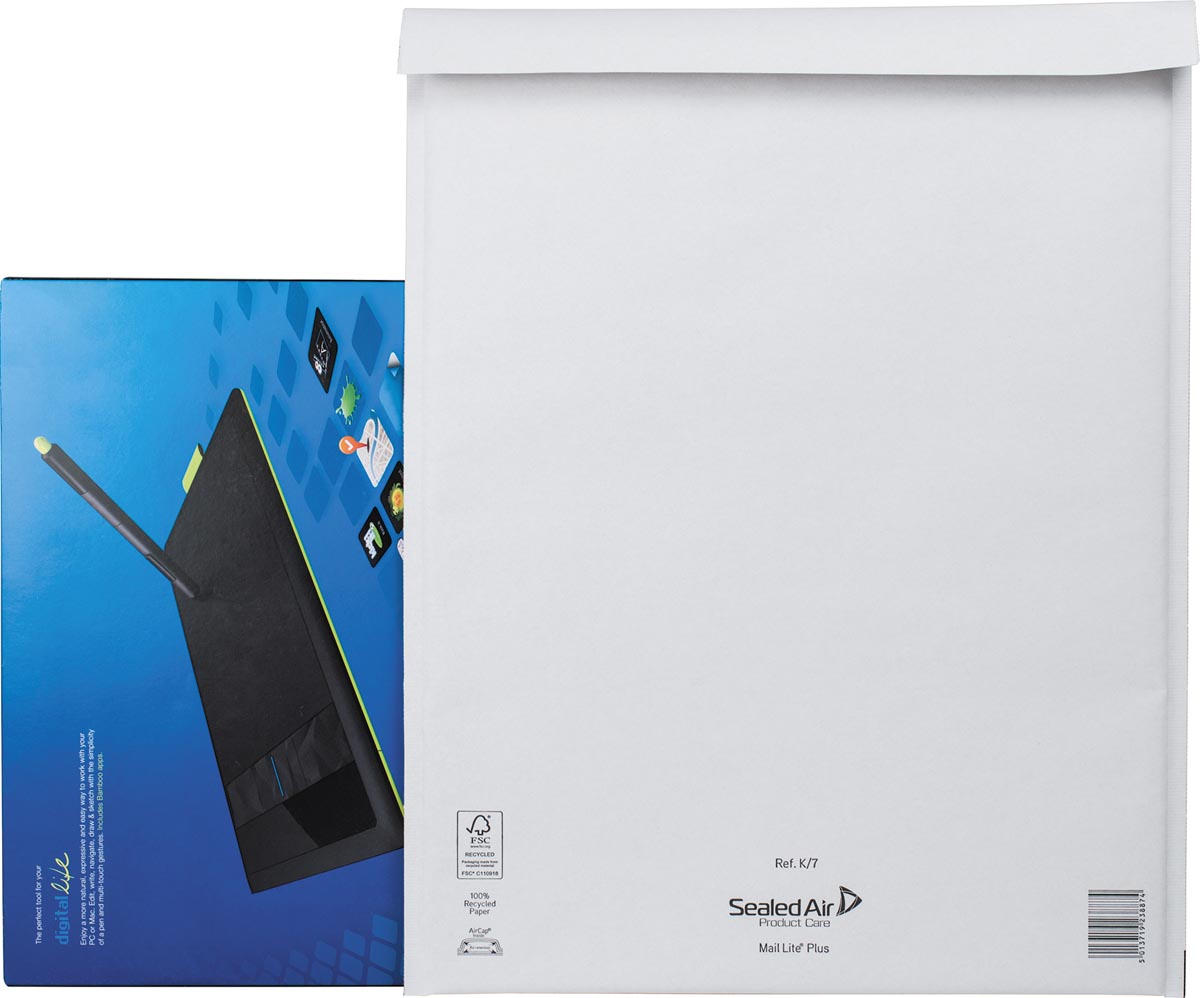 Mail Lite Plus luchtkussenenveloppen, wit, K/7, 350 x 470 mm, doos van 50 stuks afbeelding