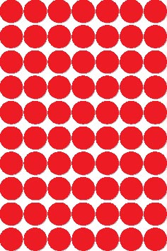 Apli ronde etiketten in etui diameter 19 mm, rood, 560 stuks, 70 per blad
