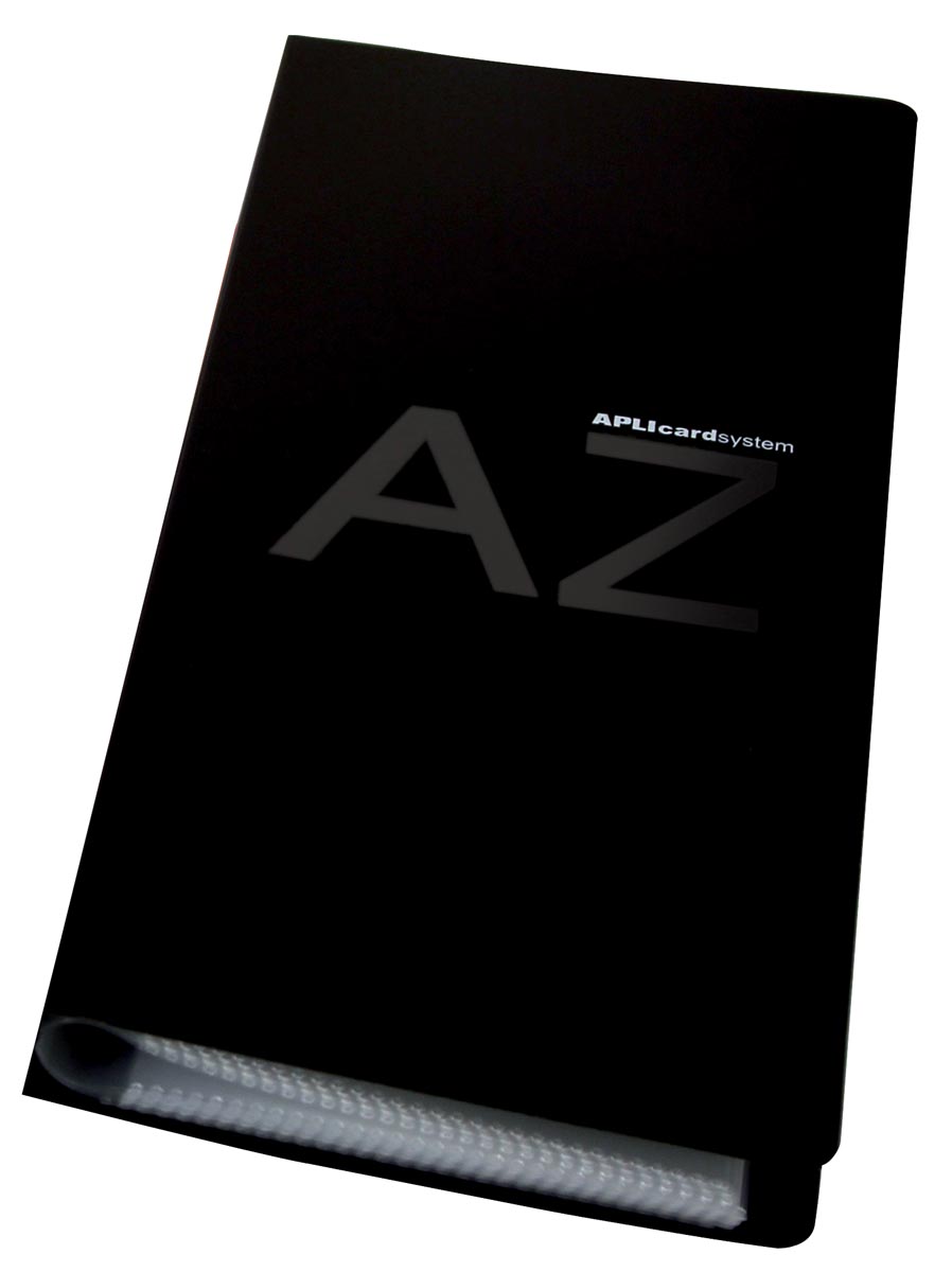 Apli Visitekaartenmap, Ft 27,5 x 12 cm, voor 160 kaarten, zwart afbeelding