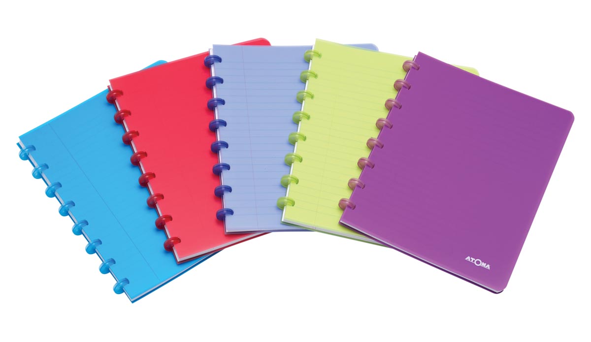 Atoma Trendy schrift, ft A5, 144 bladzijden, PP, geruit 5 mm, geassorteerde kleuren afbeelding