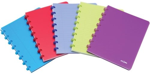 Atoma Trendy schrift, ft A5, 144 bladzijden, PP, geruit 5 mm, geassorteerde kleuren