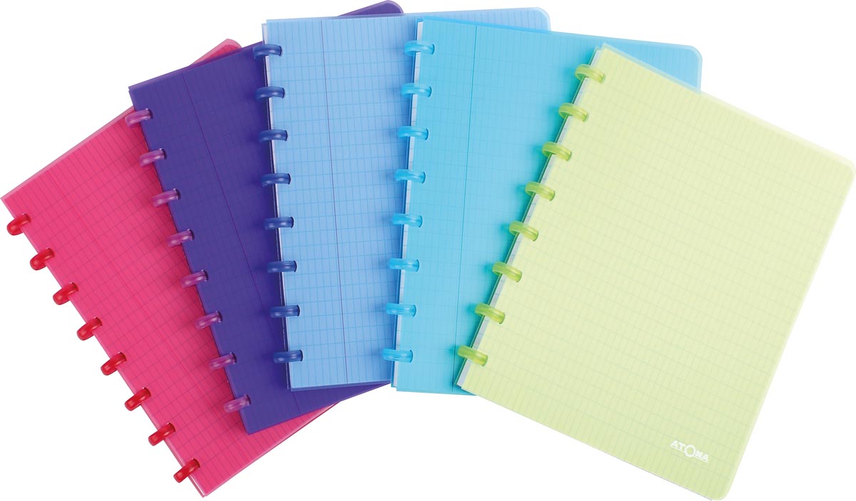 Atoma Trendy schrift, ft A5, 144 bladzijden, PP, commercieel geruit, geassorteerde kleuren afbeelding