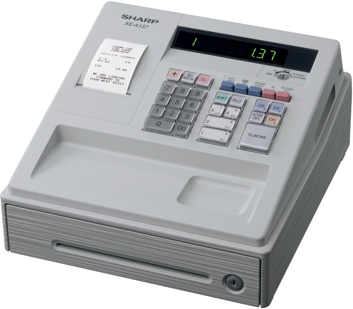 Sharp thermische kasregister XE-A137WH, wit