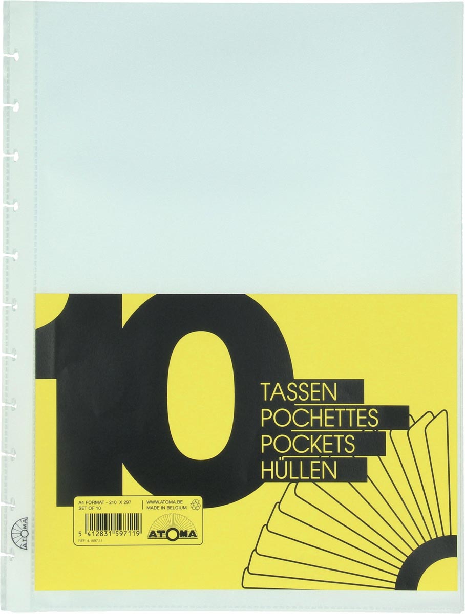 Atoma showtassen, transparant, voor A4+ schriften, set van 10 stuks afbeelding