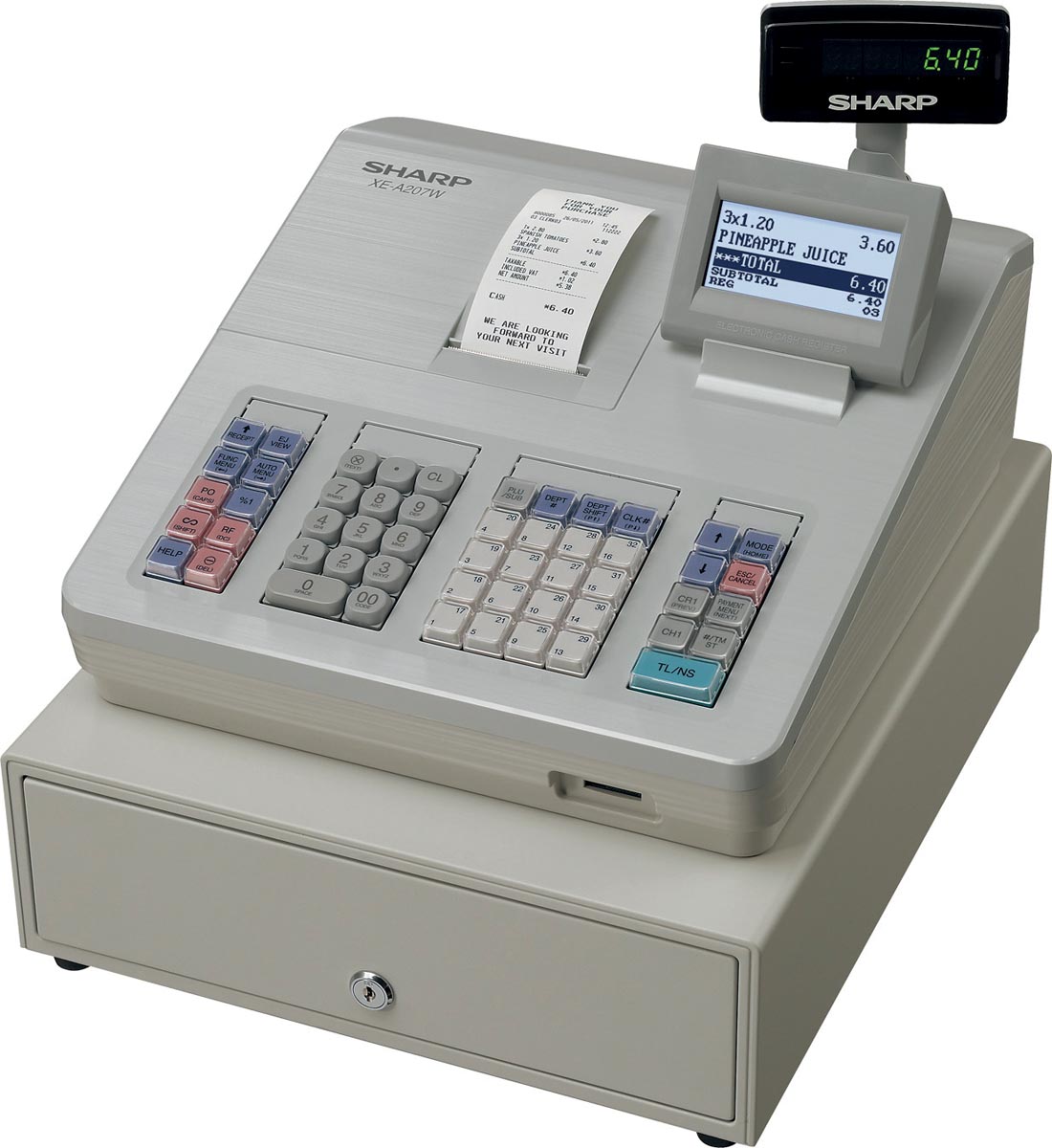 Sharp thermische kasregister XE-A207W, wit