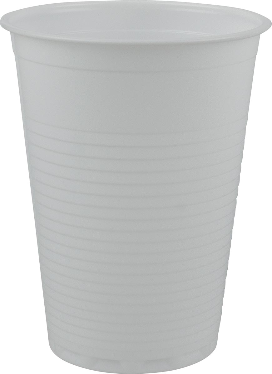 Drinkbeker uit polystyreen voor koude dranken, 180 ml, wit, pak van 100 stuks Drinkbeker uit polystyreen voor koude dranken, 180 ml, wit, pak van 100 stuks